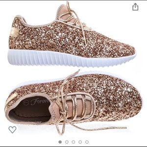 Rose gold glitter sneakers
